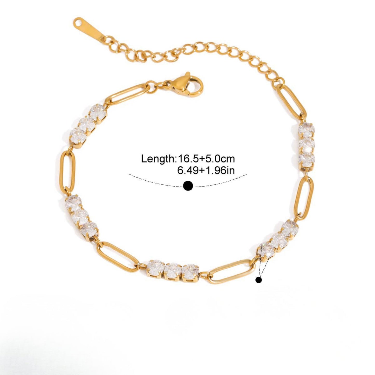 Luxe Tennis Paperclip Bracelet